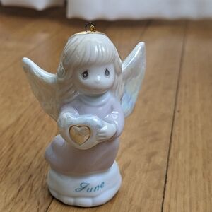 Vintage 1997 Precious Moments June Birthstone Angel Ornament. In Box